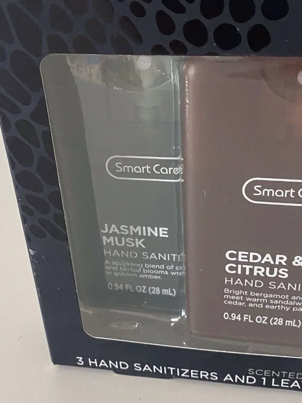 3 Pk 0.94 Fl Oz Smart Care Scented Hand Sanitizer Spray Musk Cedar W/Sleeve NEW